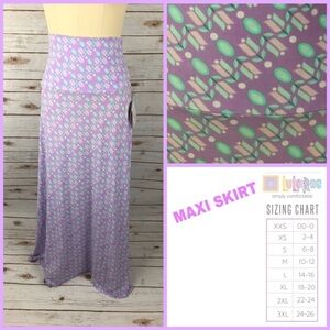 LuLaRoe Lavender & Lt Green Geometric Maxi Skirt